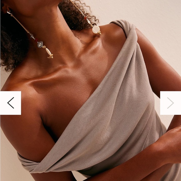 NWT FREE PEOPLE BEACH ROMPER SIZE M CREAM/GRAY COLOR SIZE M - Picture 3 of 7